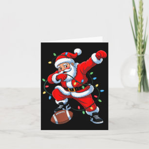 Dabbing Santa Xmas Lights Football Christmas Boys  Card