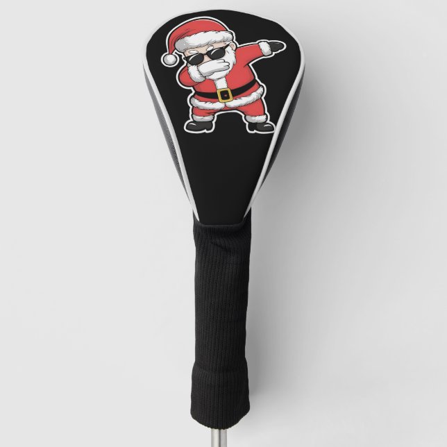 Dabbing Santa Xmas Lights Kids Christmas Gifts  Golf Head Cover (Front)