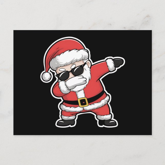 Dabbing Santa Xmas Lights Kids Christmas Gifts  Holiday Postcard (Front)