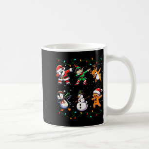 Dabbing Santa Xmas Lights Kids Girls Boys Christma Coffee Mug