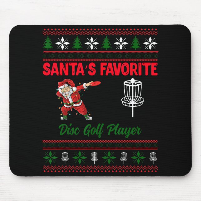 Dabbing Santa's Favourite Disc Golf Player Christm Mouse Mat (Front)