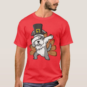 Dabbing Schnauzer Dog Owner Lover Turkey Funny Tha T-Shirt