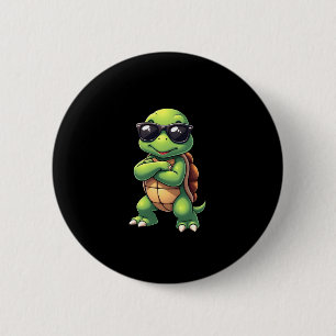 Dabbing Sea Turtle Animal Lover Save The Turtles ( 6 Cm Round Badge