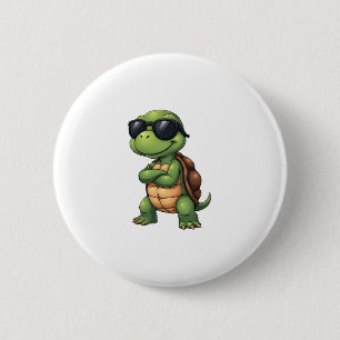 Dabbing Sea Turtle Animal Lover Save The Turtles ( 6 Cm Round Badge