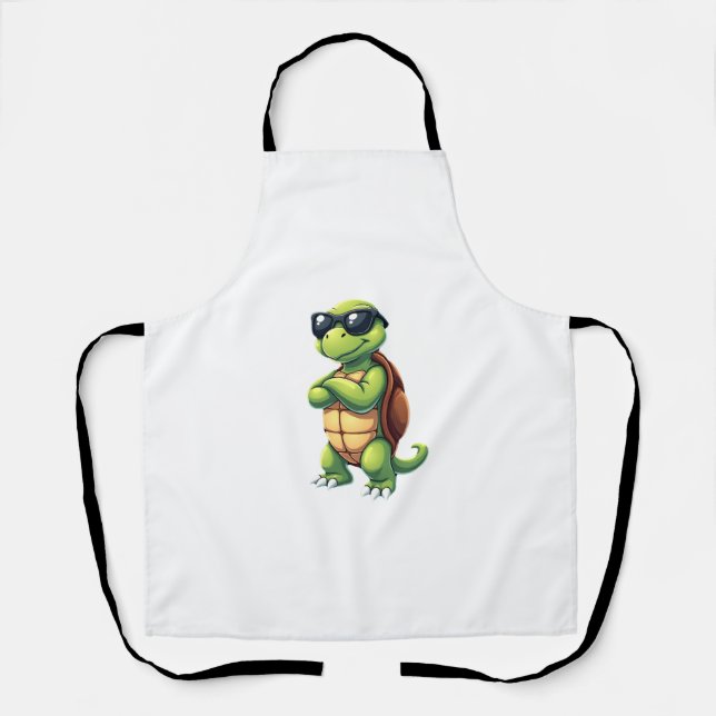 Dabbing Sea Turtle Animal Lover Save The Turtles ( Apron (Front)