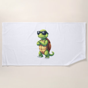 Dabbing Sea Turtle Animal Lover Save The Turtles ( Beach Towel