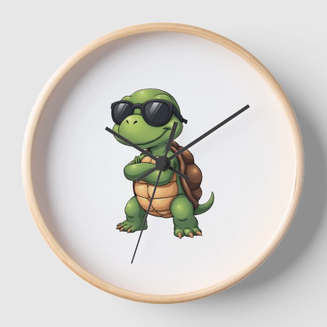 Dabbing Sea Turtle Animal Lover Save The Turtles ( Clock (Front)