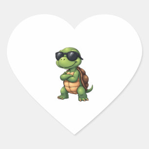 Dabbing Sea Turtle Animal Lover Save The Turtles ( Heart Sticker