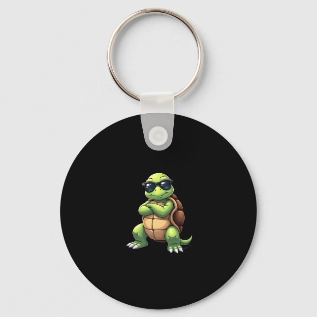 Dabbing Sea Turtle Animal Lover Save The Turtles ( Key Ring (Front)