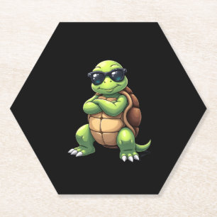 Dabbing Sea Turtle Animal Lover Save The Turtles ( Paper Coaster
