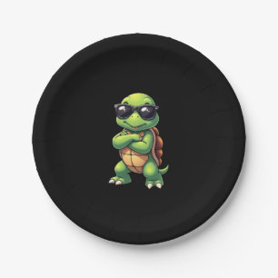 Dabbing Sea Turtle Animal Lover Save The Turtles ( Paper Plate