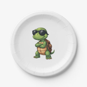 Dabbing Sea Turtle Animal Lover Save The Turtles ( Paper Plate