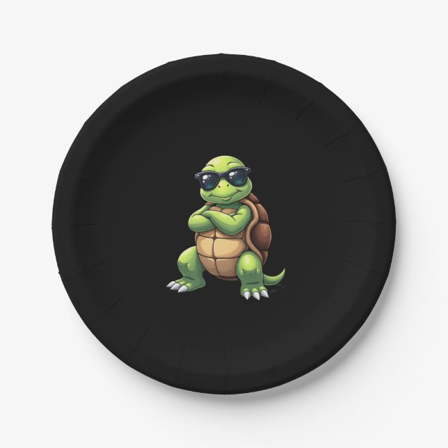 Dabbing Sea Turtle Animal Lover Save The Turtles ( Paper Plate (Front)