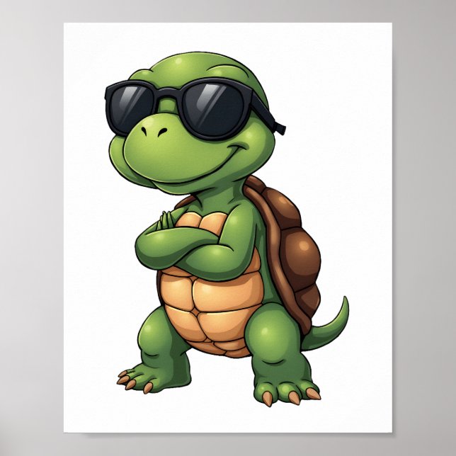 Dabbing Sea Turtle Animal Lover Save The Turtles ( Poster (Front)