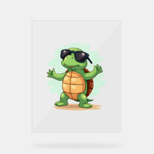 Dabbing Sea Turtle Animal Lover Save The Turtles T Acrylic Sign