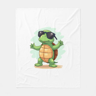 Dabbing Sea Turtle Animal Lover Save The Turtles T Fleece Blanket