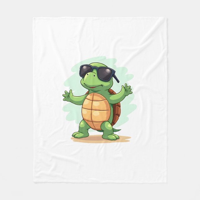 Dabbing Sea Turtle Animal Lover Save The Turtles T Fleece Blanket (Front)