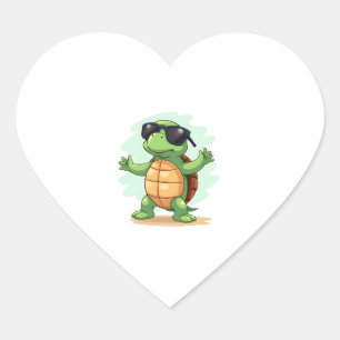 Dabbing Sea Turtle Animal Lover Save The Turtles T Heart Sticker