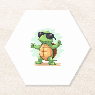 Dabbing Sea Turtle Animal Lover Save The Turtles T Paper Coaster
