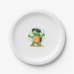 Dabbing Sea Turtle Animal Lover Save The Turtles T Paper Plate