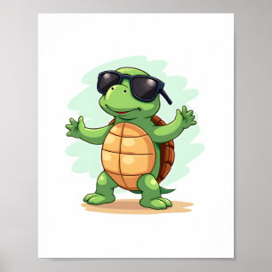 Dabbing Sea Turtle Animal Lover Save The Turtles T Poster