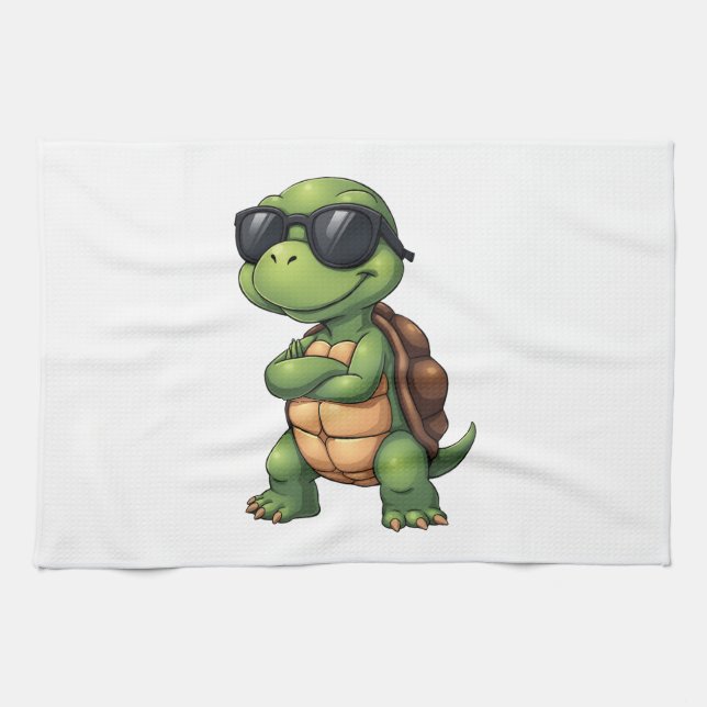 Dabbing Sea Turtle Animal Lover Save The Turtles ( Tea Towel (Horizontal)