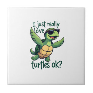 Dabbing Sea Turtle I Just Really Love Turtles Ok_ Tile
