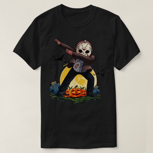 Dabbing Serial Killer Mask Halloween  T-Shirt (Design Front)