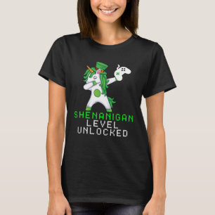 Dabbing Shamrock Shenanigans Leprechaun Unicorn Ga T-Shirt