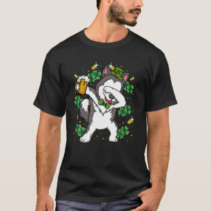 Dabbing Siberian Husky Leprechaun Dog St Patrick's T-Shirt