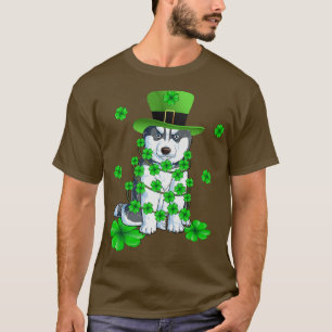 Dabbing Siberian Husky St Patrick's Day T-Shirt