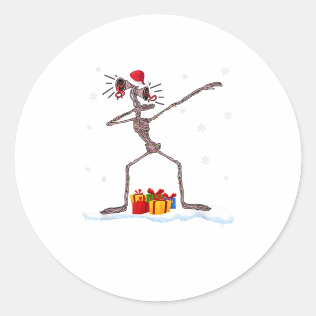 Dabbing Siren Head Funny Gift For Chris Classic Round Sticker (Front)