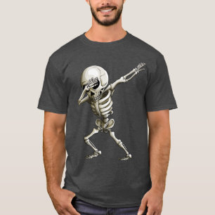Dabbing Skeleton Art Funny Jolly Roger Halloween K T-Shirt