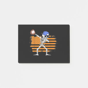 Dabbing Skeleton Baseball Funny Halloween Post-it Notes