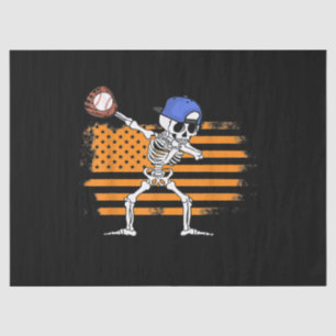 Dabbing Skeleton Baseball Funny Halloween Tissue Paper