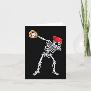 Dabbing Skeleton Baseball Halloween Player Catcher Card