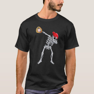 Dabbing Skeleton Baseball Halloween Player Catcher T-Shirt