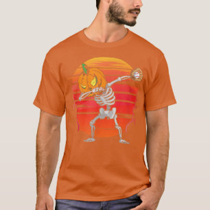 Dabbing Skeleton Baseball Halloween Player T-Shirt