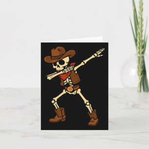 Dabbing Skeleton Cowboy Halloween Costume Boys Men Card