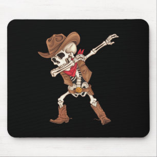 Dabbing Skeleton Cowboy Halloween Costume Boys Men Mouse Mat