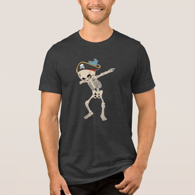 Dabbing Skeleton Cute Pirate Dance Tri-Blend Shirt (Front)