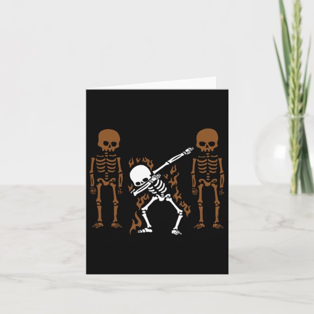 Dabbing Skeleton Dab Dance Halloween Gift  Card (Front)