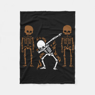 Dabbing Skeleton Dab Dance Halloween Gift Fleece Blanket