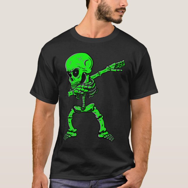Dabbing Skeleton  Dab Dance Skeleton Costume Hallo T-Shirt (Front)