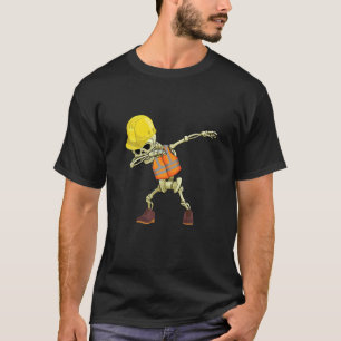 Dabbing Skeleton Engineer Hat Halloween Dab Men Wo T-Shirt