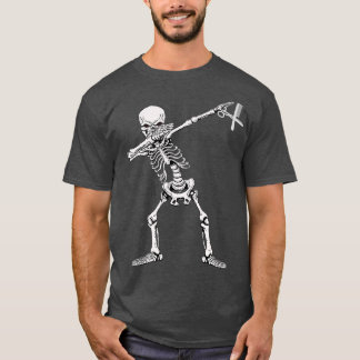 Dabbing Skeleton  HairStylist Barber Halloween T-Shirt