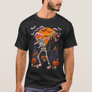 Dabbing skeleton halloween costume football player T-Shirt