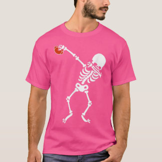 Dabbing Skeleton Halloween Football  Dab Dance  T-Shirt