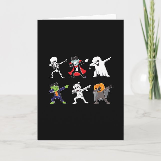 Dabbing Skeleton Halloween, Halloween, Dab boys Card (Front)