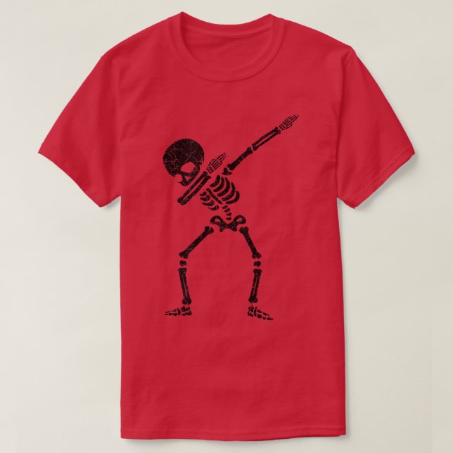 Dabbing Skeleton Halloween  T-Shirt (Design Front)